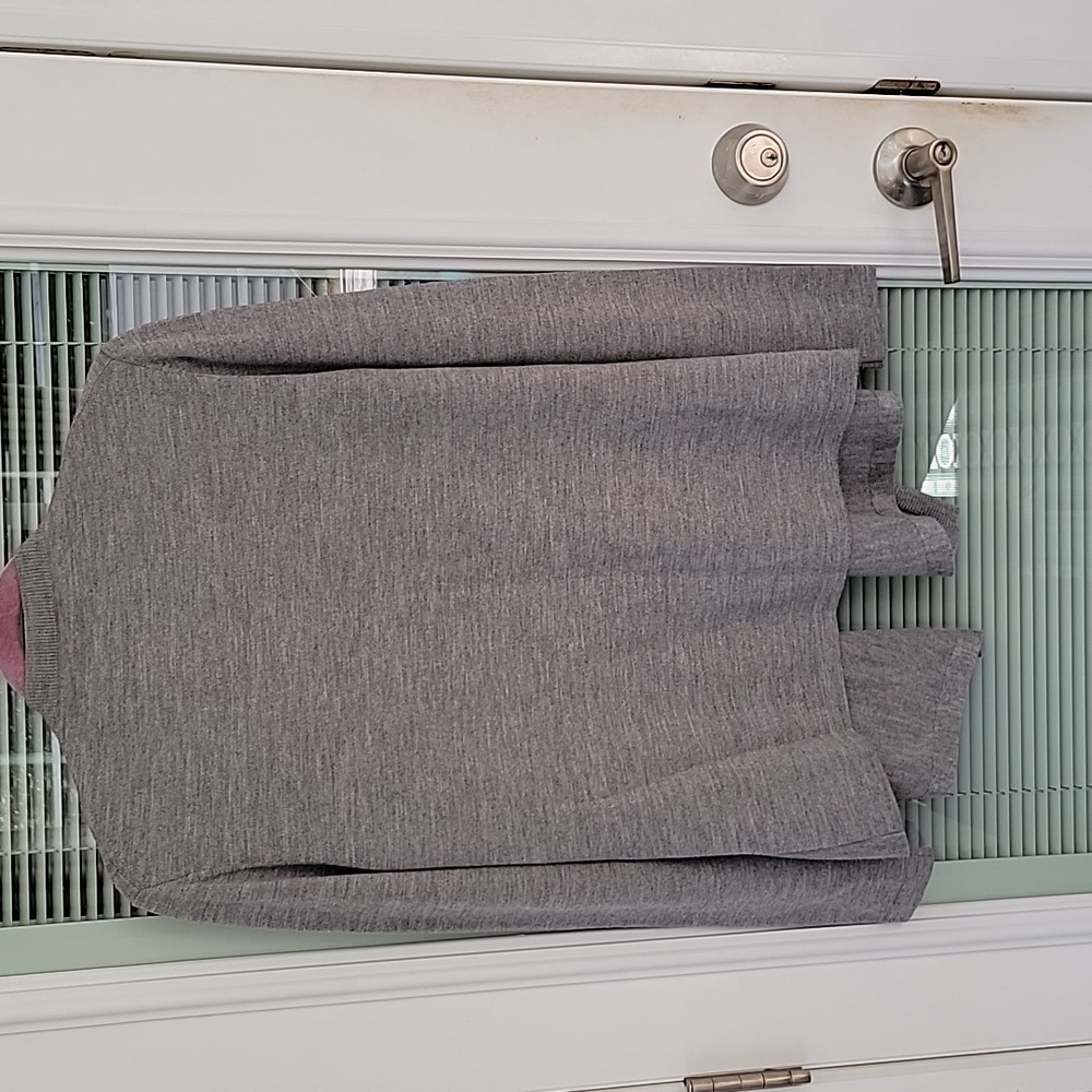 Lafayette 148 NY Gray Open Front Waterfall Cardigan Wool Sweater Sz M - Picture 6 of 8